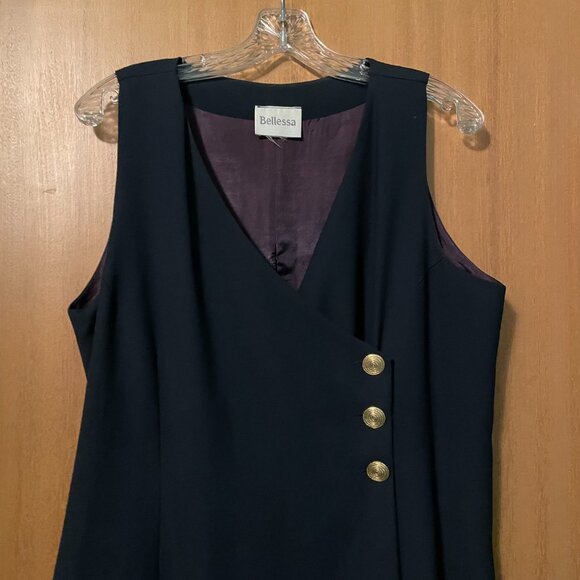 Bellessa Thick Strap Wrap Dress with Golden Buttons - Picture 3 of 8